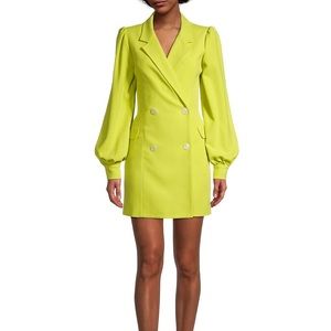 Black Halo Neon Yellow Blazer Dress